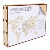 Wooden City - Wooden World Map Extra Large - Cyan